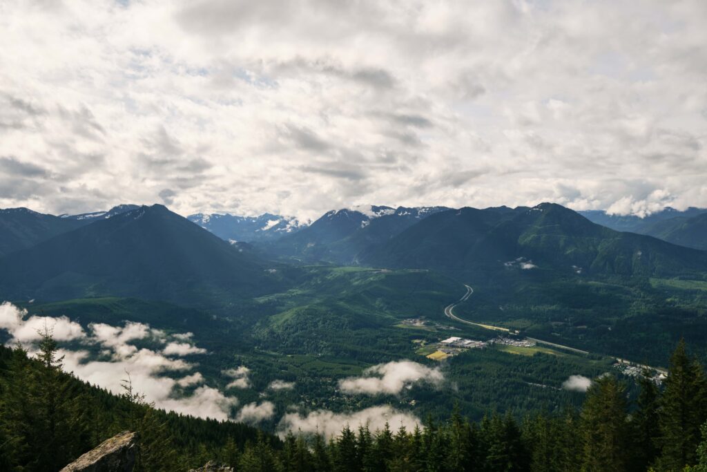 View of I-90 and the Snoqualmie Valley from Mt. Si